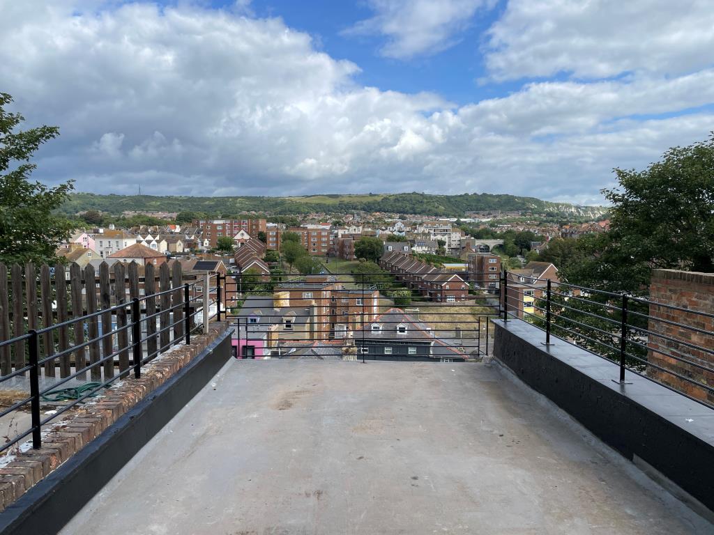 Lot: 4 - FREEHOLD BLOCK OF SIX FLATS FOR INVESTMENT WITH HARBOUR/SEA VIEWS - View from roof terrace overlooking Folkestone